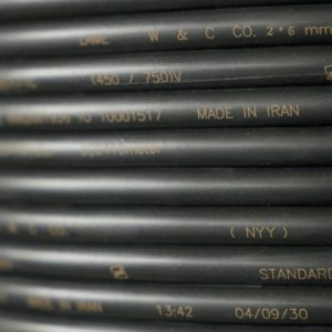 کلاف کابل زمینی 6x2 مفتول مسی با روکش مشکی PVC
